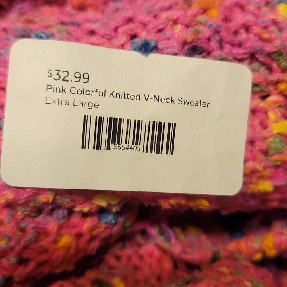 ROUNDTABLE INJ. - Comfy Soft Pink Confetti Sweater - Picture 7 of 7